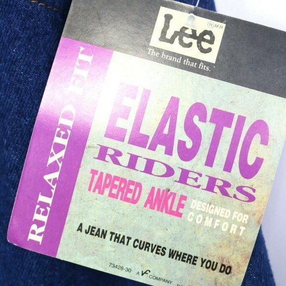 Vintage Lee Elastic Riders Mom Jeans Relaxed Tapered Ankle 12 Petite 12P - Picture 8 of 11
